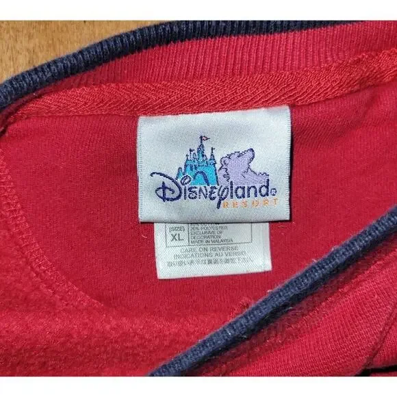 Vintage Disneyland Resorts Red Embroidered Mickey Mouse Crewneck Sweatshirt, XL - Picture 4 of 6